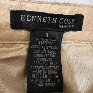 Kenneth Cole Beige Leather Pants